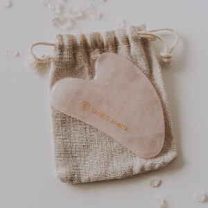 Rose quartz gua sha stone